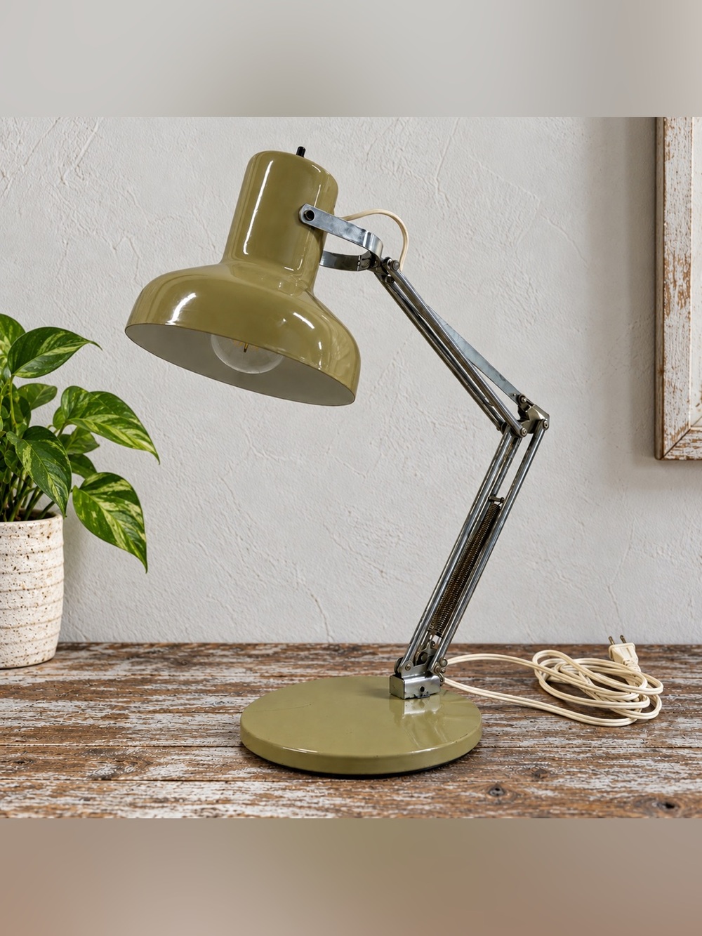 Vintage Art Specialty Co France MCM Adjustable Architect Desk Lamp Working
